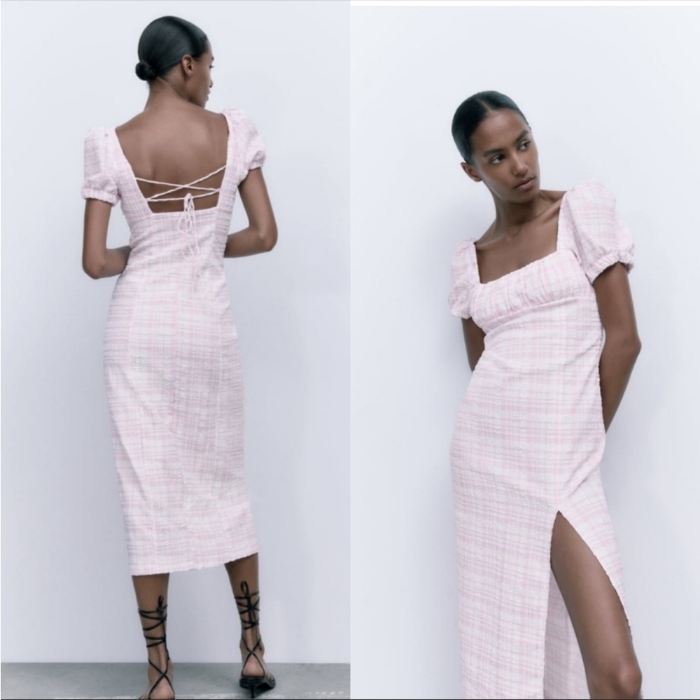 Zara Check MIDI Dress